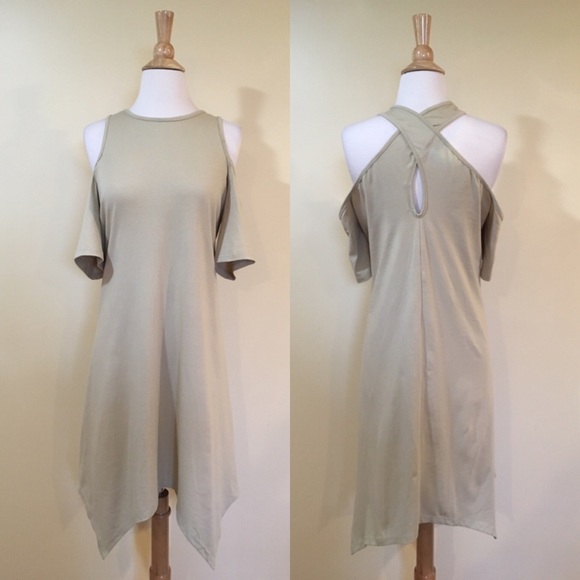 Cross Back Handkerchief Hem Dress - Picture 2 of 4